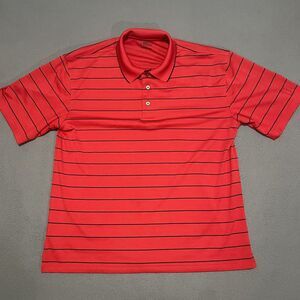 PGA Tour Performance Red‎ Polo Shirt Mens Size Large Stretch Golf